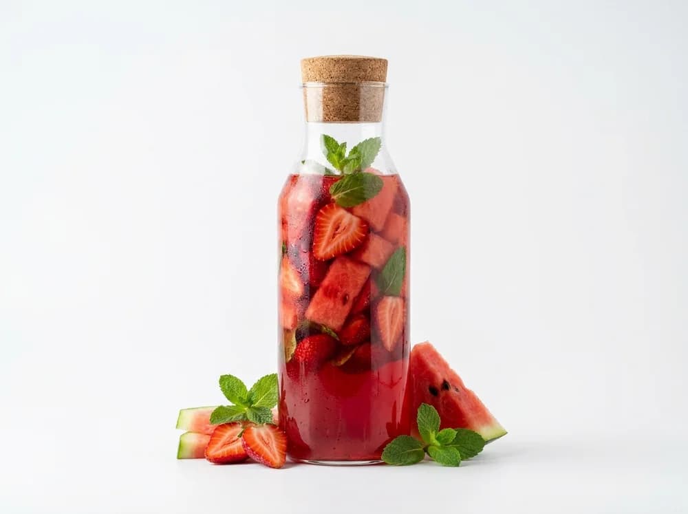 Strawberry and watermelon infused water